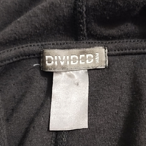 Casual Black Knit Zip Front Pocketed Long Cardigan Hoodie Raw Edged - Picture 7 of 13